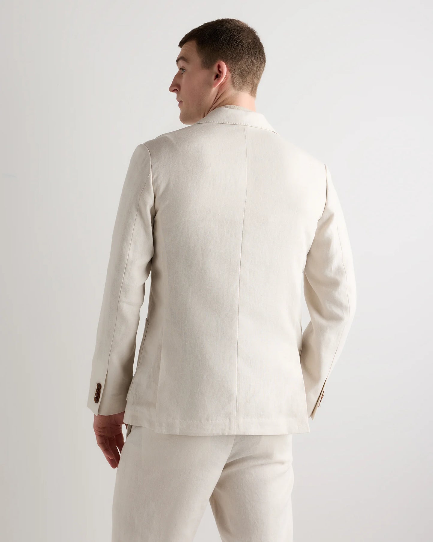 100% European Linen Tailored Blazer - 38R / Deep Navy