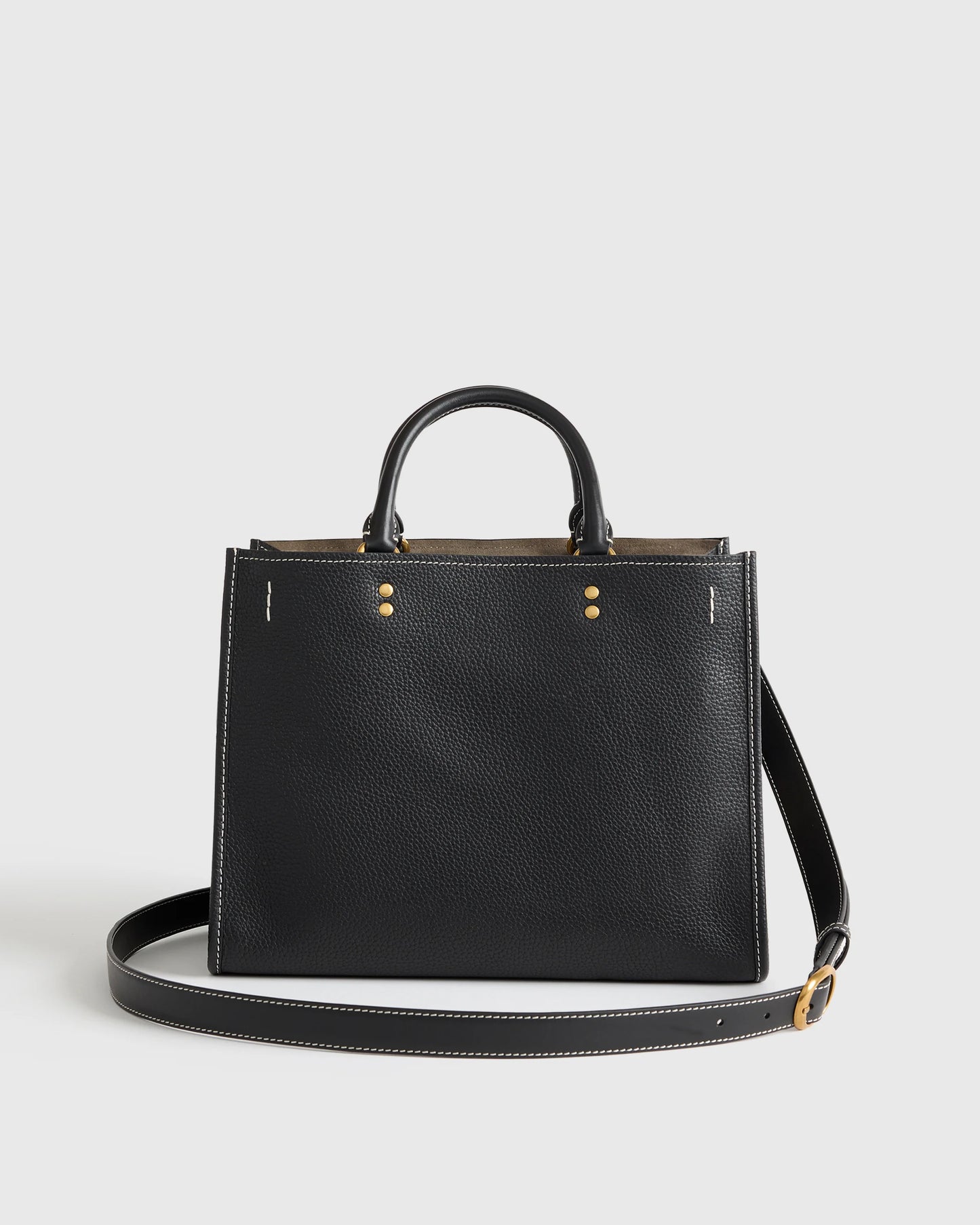 Italian Leather Medium Convertible Satchel - One Size / Black