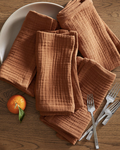 Organic Cotton Gauze Napkins - One Size / Chocolate