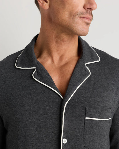 Bamboo Jersey Long Sleeve Pajama Set - S / Deep Navy