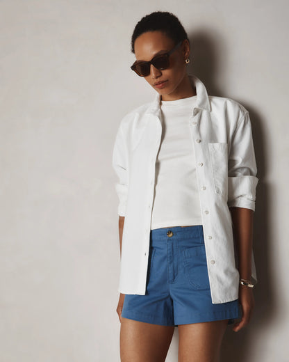 Stretch Cotton Chino Patch Pocket Shorts - 0 / Frost