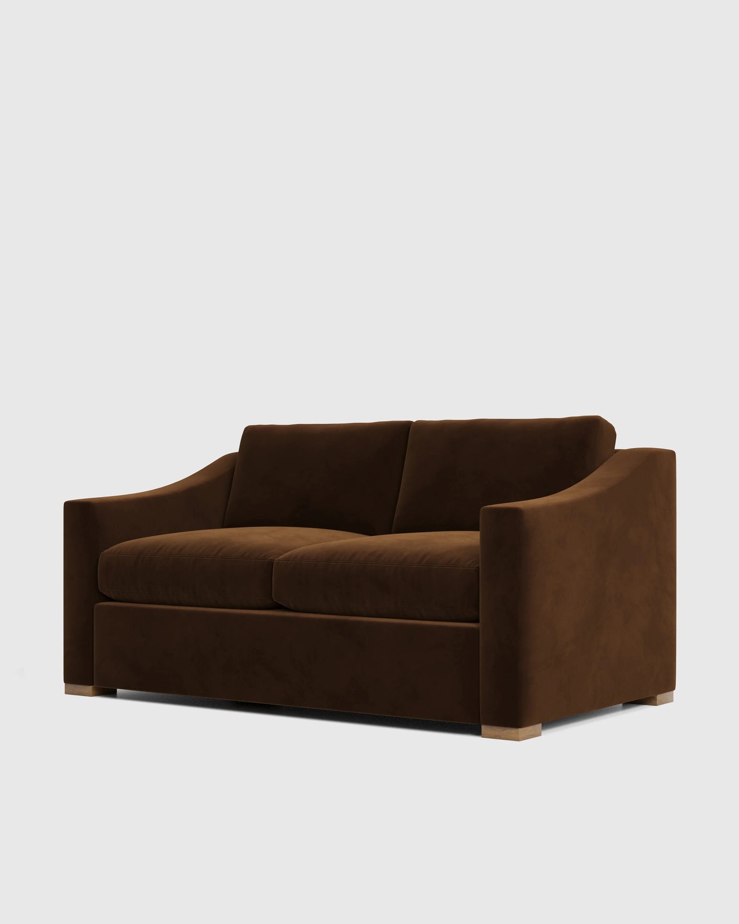 Hollis Slope Arm Sofa in Performance Velvet - 72" / Ivory
