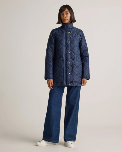 Featherless Quilted Long Puffer Jacket - XS / Silken White