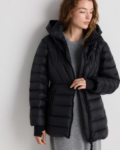 Responsible Down Belted Puffer Coat - XS / Hot Fudge