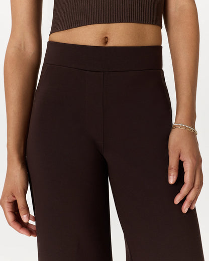 Ultra-Stretch Ponte Wide Leg Pants - XS / Espresso