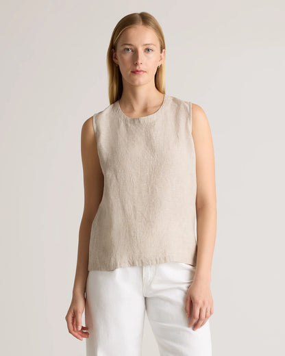 100% European Linen Tank - XS / Black
