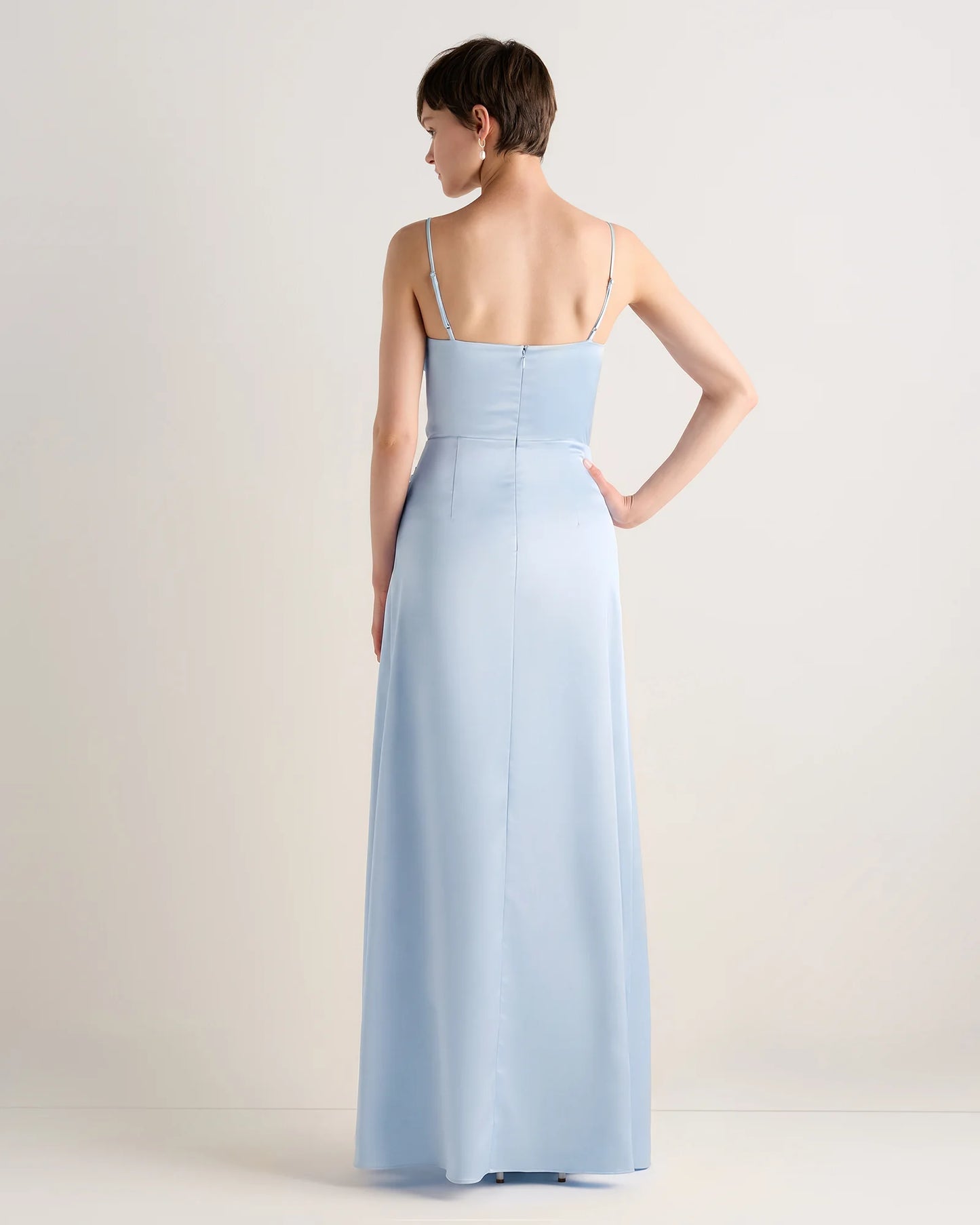 Juliette Stretch Satin Dress - 0 / Garden Sage Green