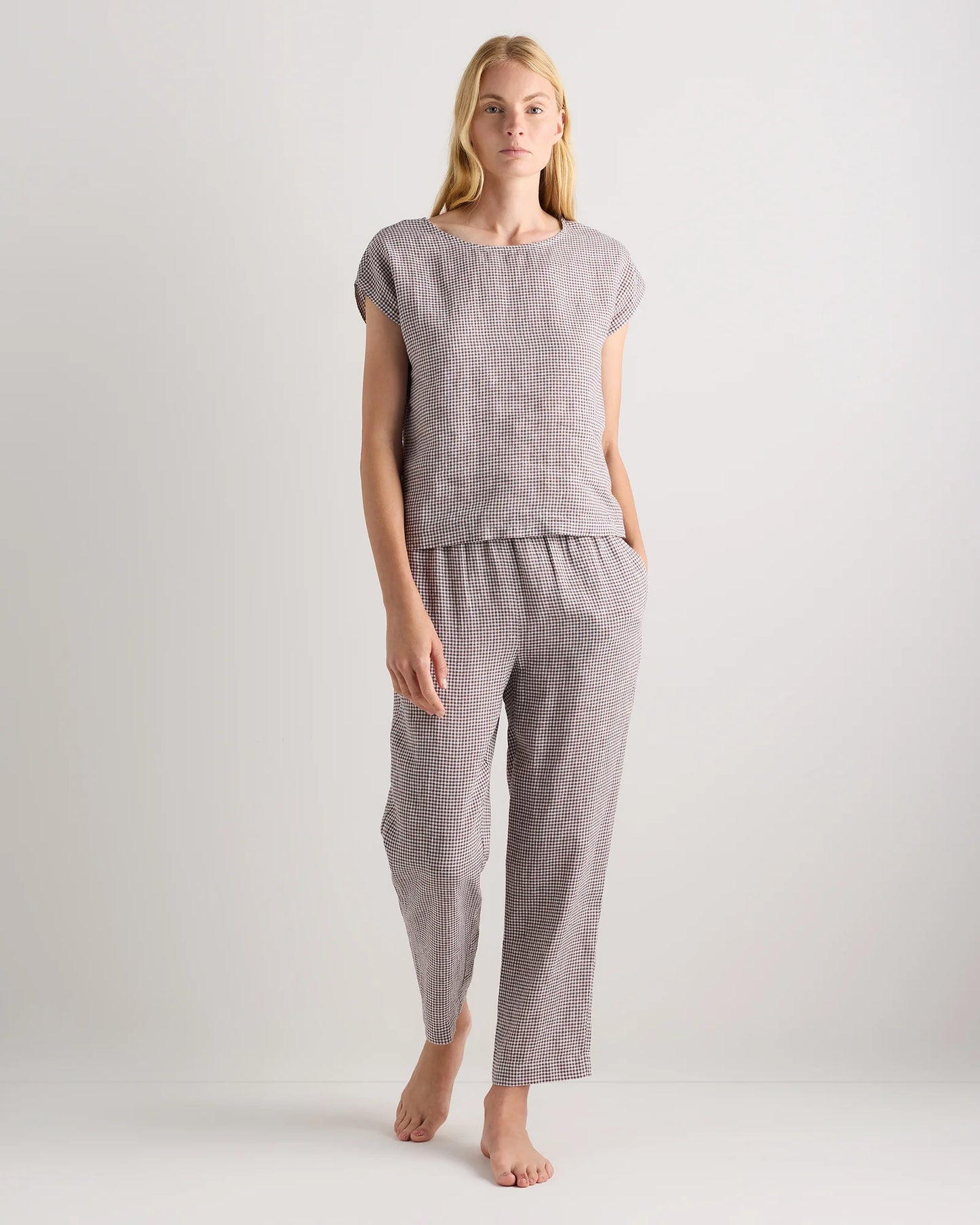 100% European Linen Pajama Set - XS / French Blue