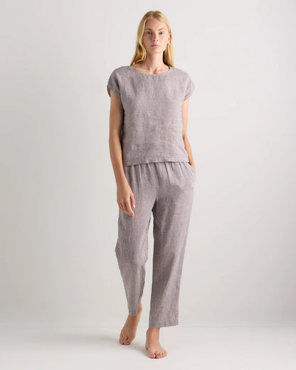 100% European Linen Pajama Set - XS / French Blue