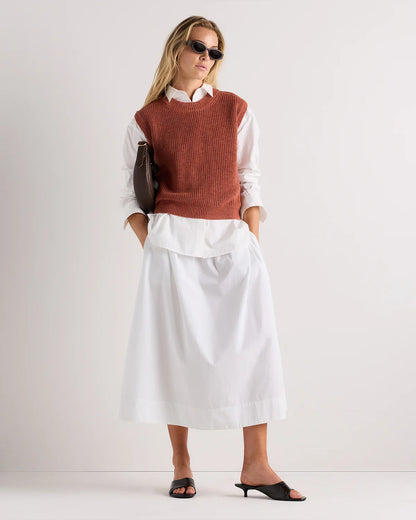 Cotton Linen Sweater Tank - XS / Canyon Burnt Orange