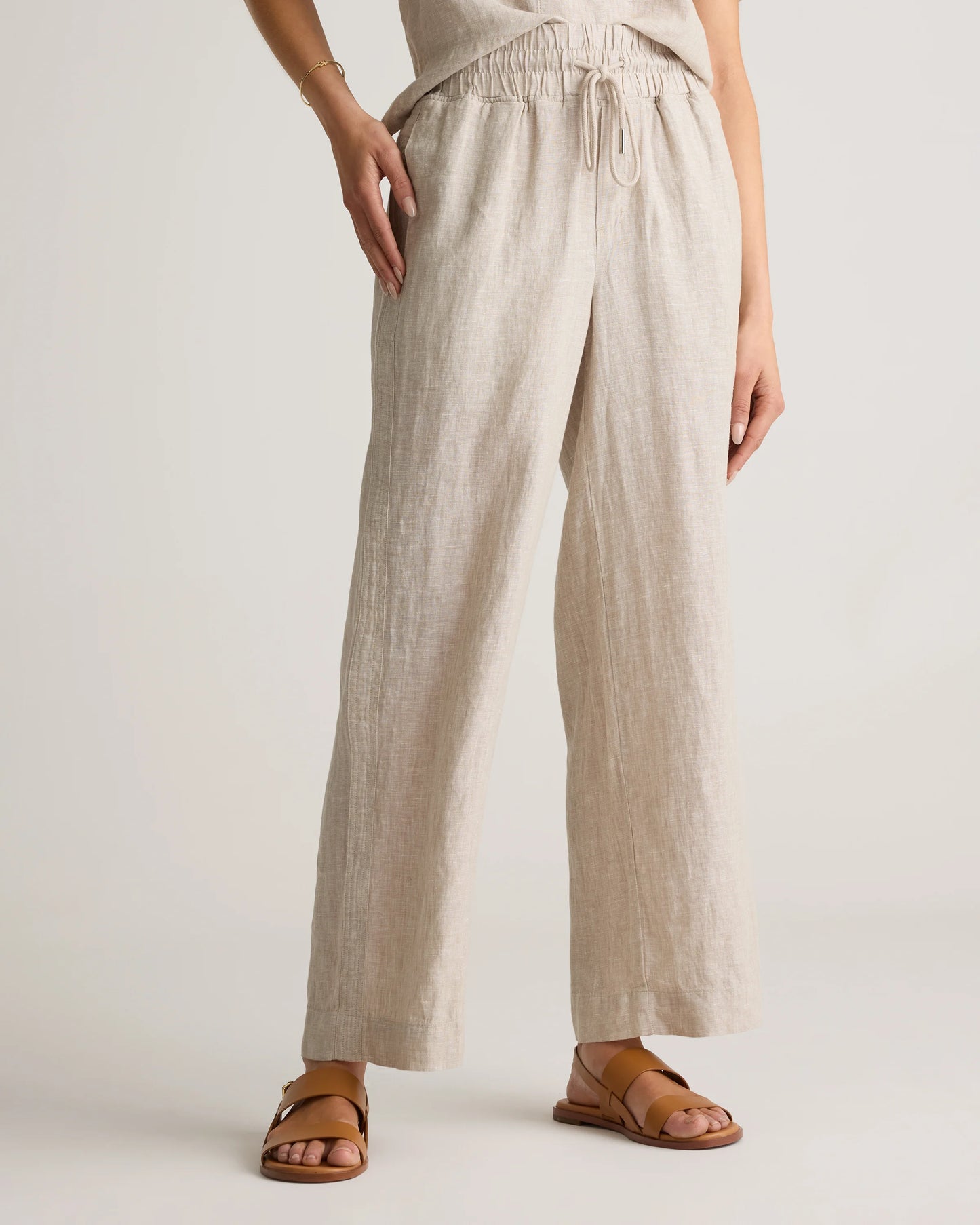 100% European Linen Wide Leg Pants - XS / Bayberry Olive