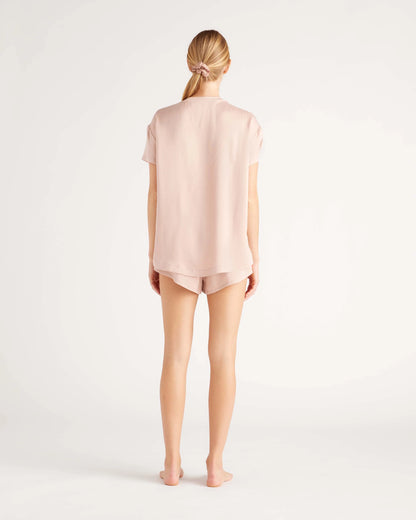 100% Washable Silk Pajama Tee - XS / Toasted Almond