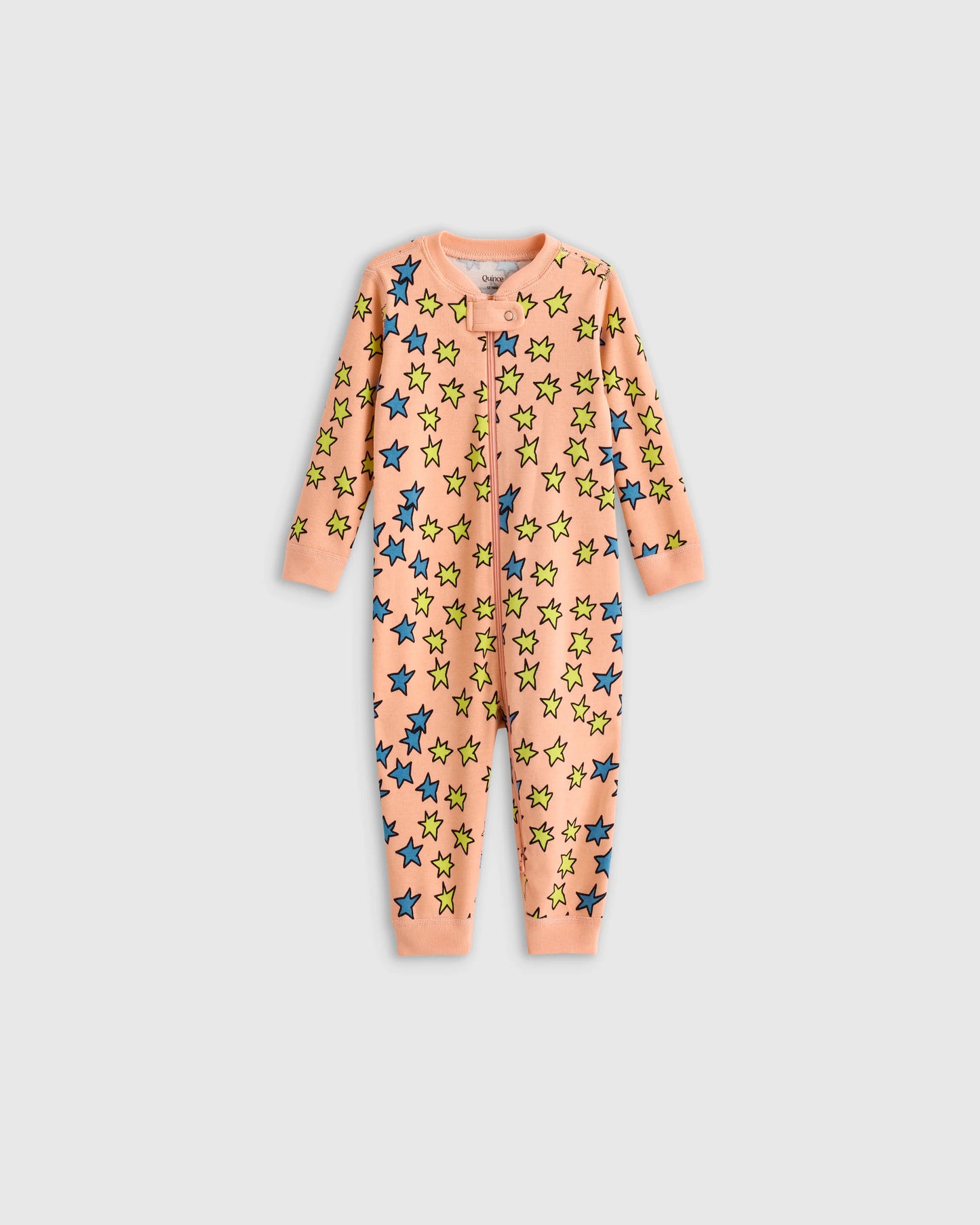 100% Organic Cotton One Piece Pajama - 0-3M / Navy Stripe