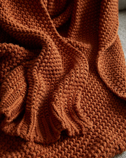 Cotton Fisherman Throw - 50x60 / Espresso