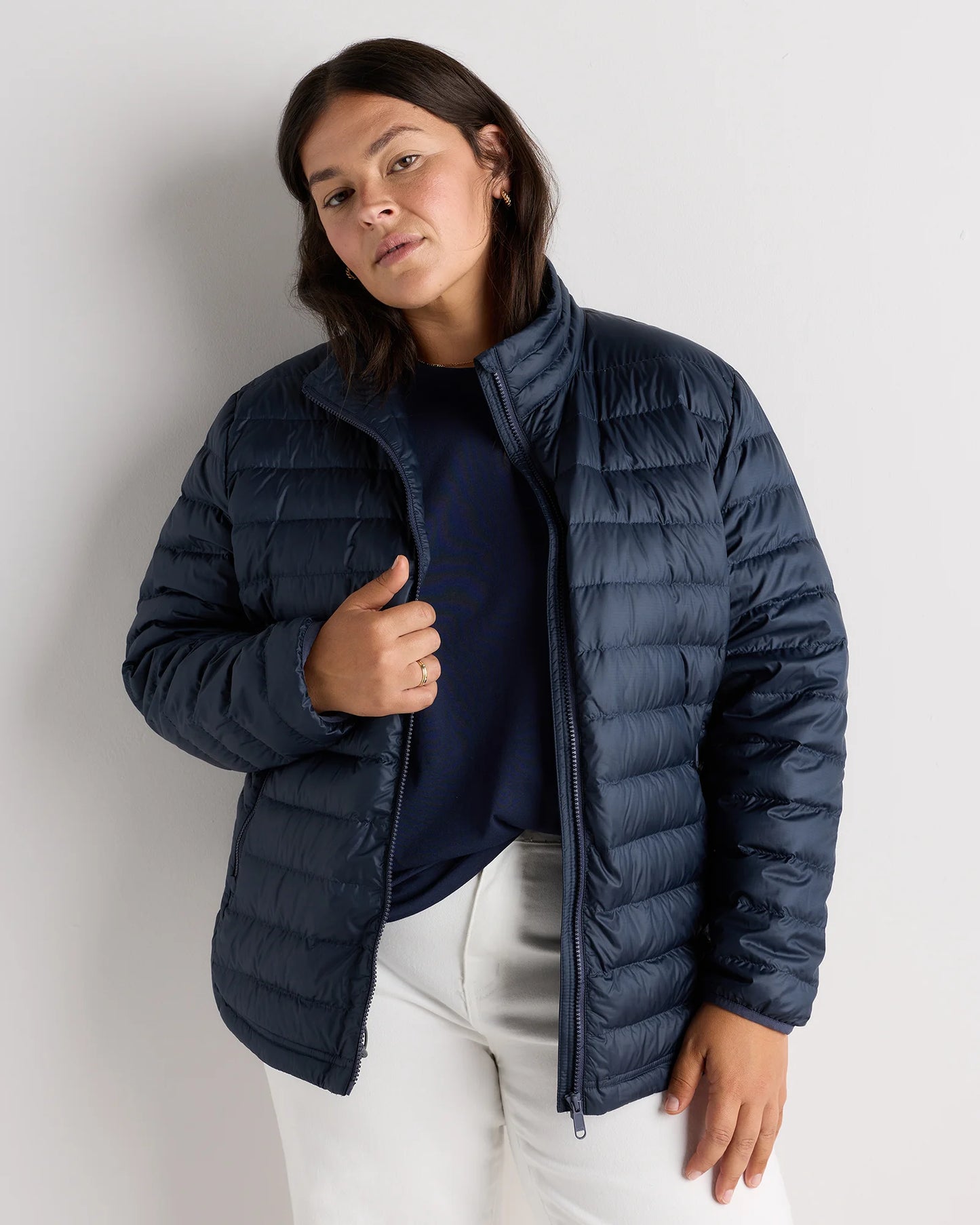 Lightweight Down Packable Puffer Jacket - 1X / Black