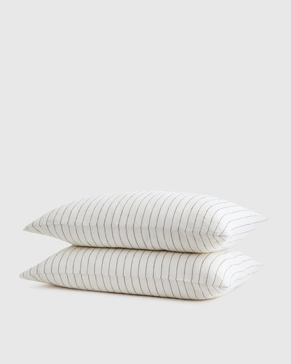 European Linen Pillowcase Set - Standard / White
