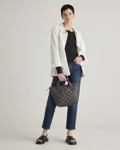 Transit Quilted Small Crossbody Tote - One Size / Taupe Brown
