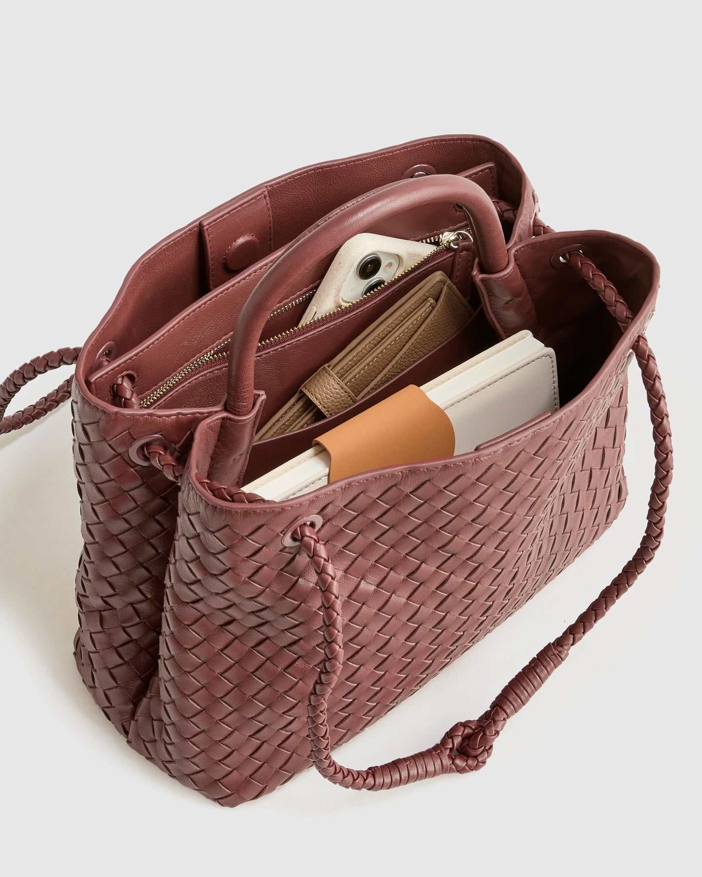 Romy Handwoven Satchel - One Size / Cognac