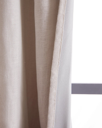 Heavyweight European Linen Room Darkening Curtain - 48x84 / White