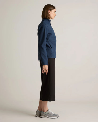 Softshell Fleece-Lined Full-Zip Jacket - XS / Heather Deep Navy