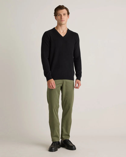 Mongolian Cashmere V-Neck Sweater - S / Oatmeal