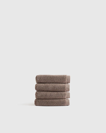 Plush Organic Turkish Cotton Washcloth (Set of 4) - One Size / White