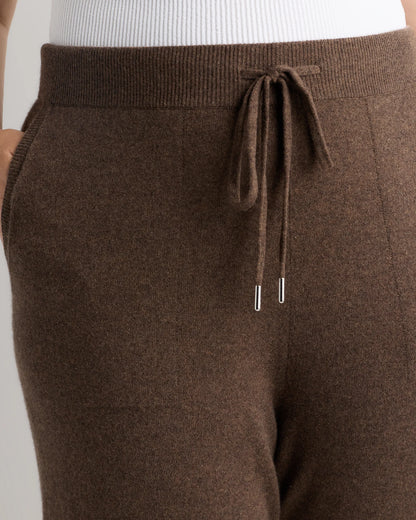 Mongolian Cashmere Straight Leg Pants - 1X / Brown