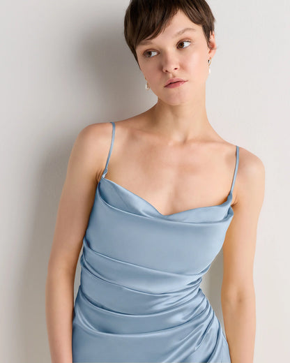 Juliette Stretch Satin Dress - 0 / Garden Sage Green
