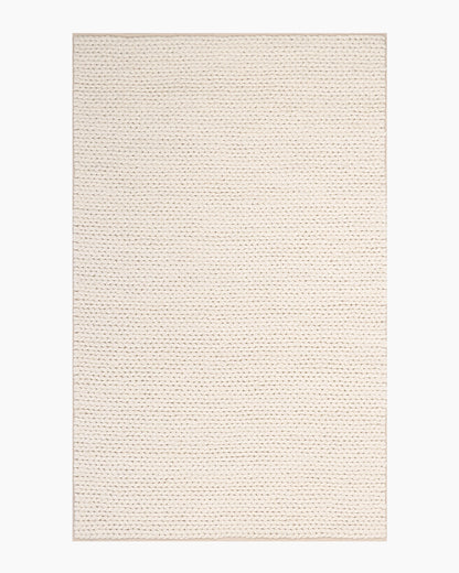 Chunky Hand Braided Wool Rug - 3' x 5' / Neutral