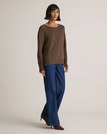 Mongolian Cashmere Boatneck Sweater - XS / Black