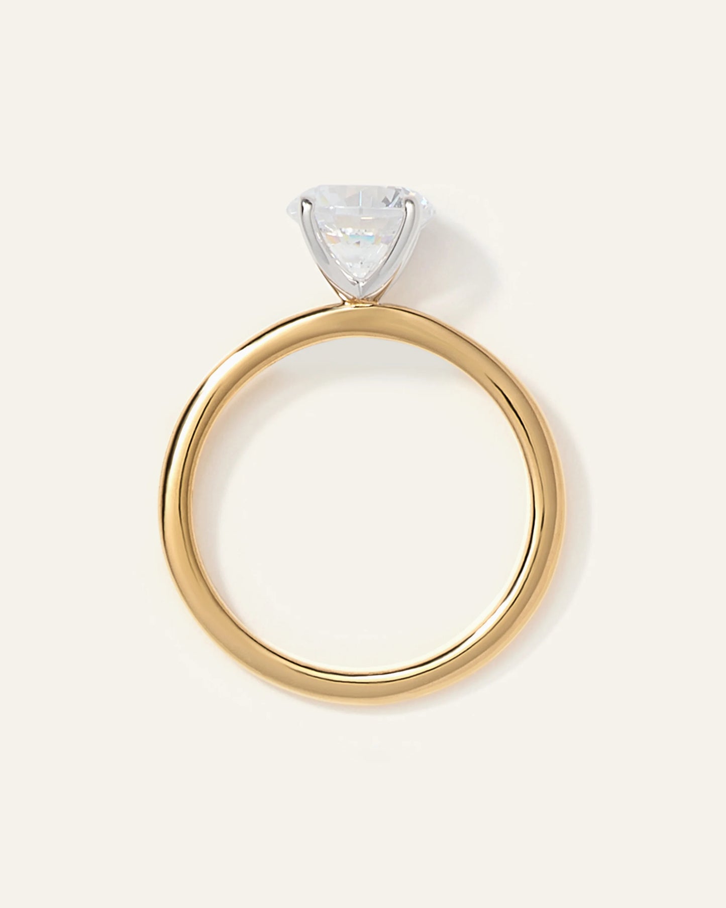 Lab Grown Diamond Round Petite Classic Engagement Ring - 1.50ct - 4 / Yellow Gold