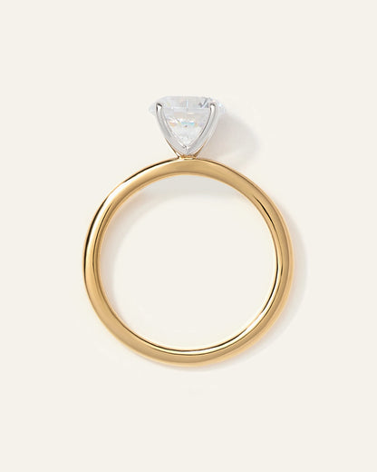 Lab Grown Diamond Round Petite Classic Engagement Ring - 1.50ct - 4 / Yellow Gold