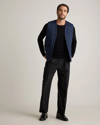 Featherless Quilted Fleece-Lined Liner Vest - S / Black