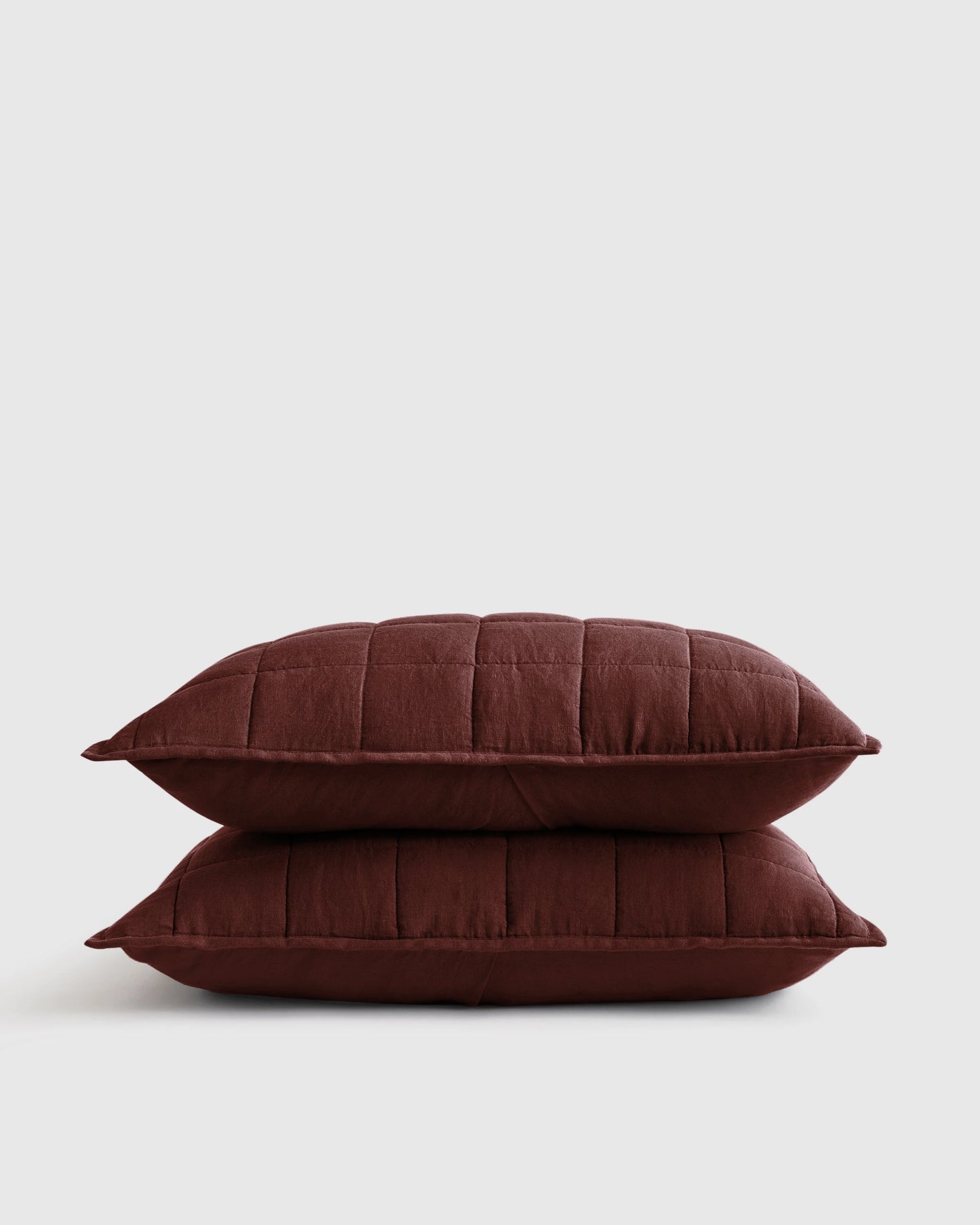 European Linen Box Quilted Sham Set - Standard / White