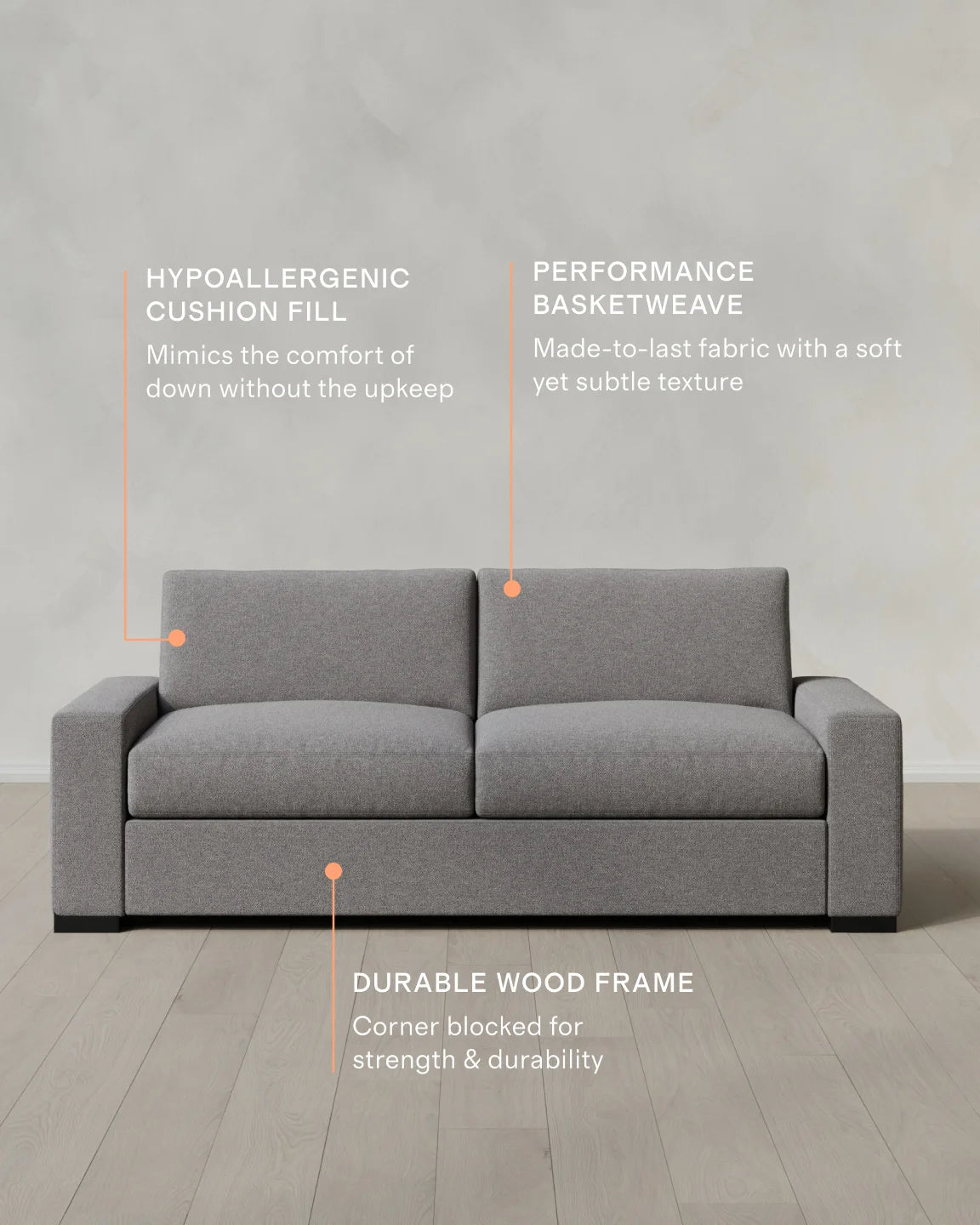 Stillman Sofa in Performance Basketweave - 7ft / Flax