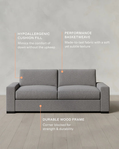 Stillman Sofa in Performance Basketweave - 7ft / Flax