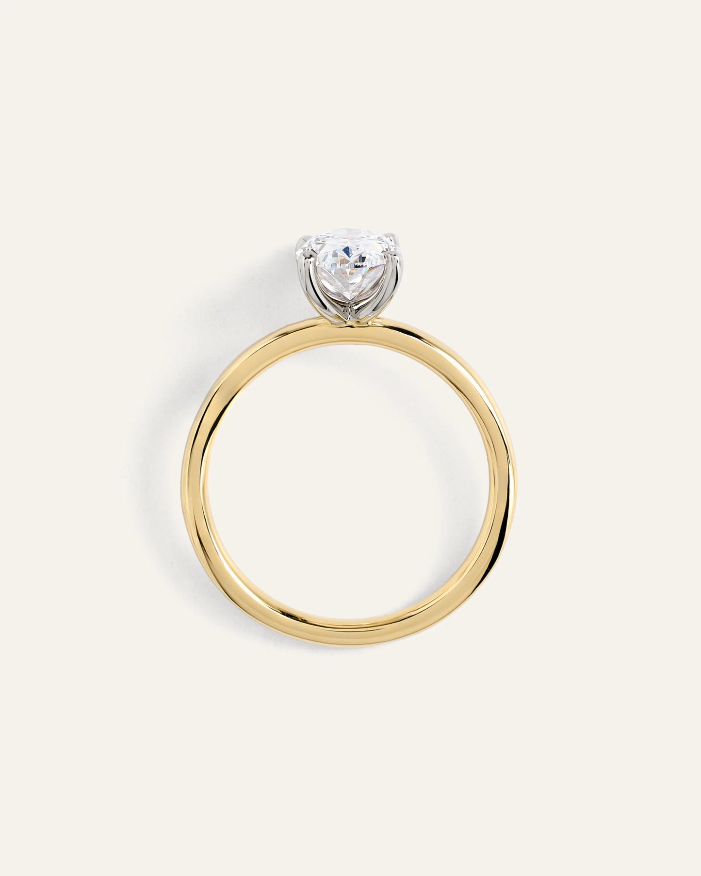Lab Grown Diamond Oval Comfort Fit Engagement Ring - 1.50ct - 4 / Yellow Gold