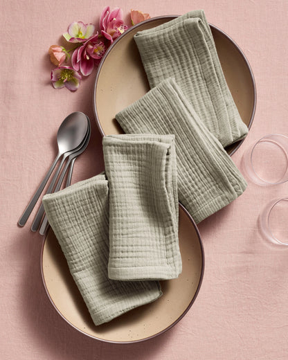 Organic Cotton Gauze Napkins (Set of 8) - One Size / Chocolate