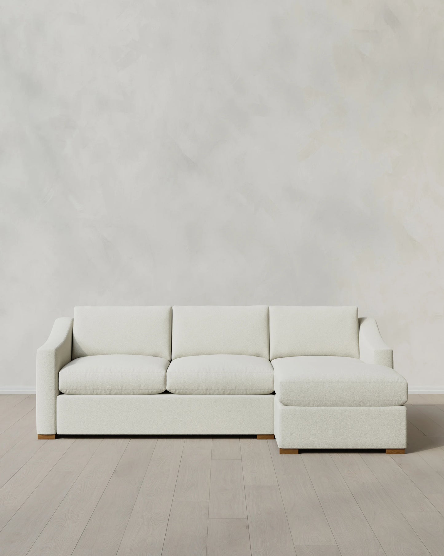 Hollis Slope Arm Chaise Sectional in Performance Basketweave - 104" Right Arm / Flax