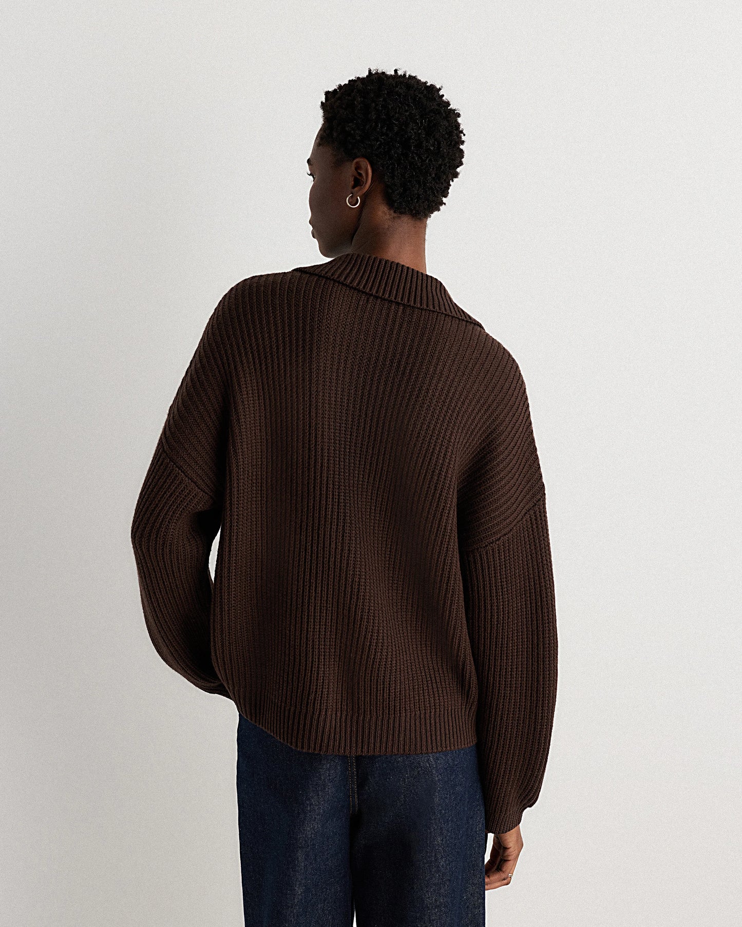 Australian Merino Wool Collared Cable Cardigan - XS / Coffee Bean Brown