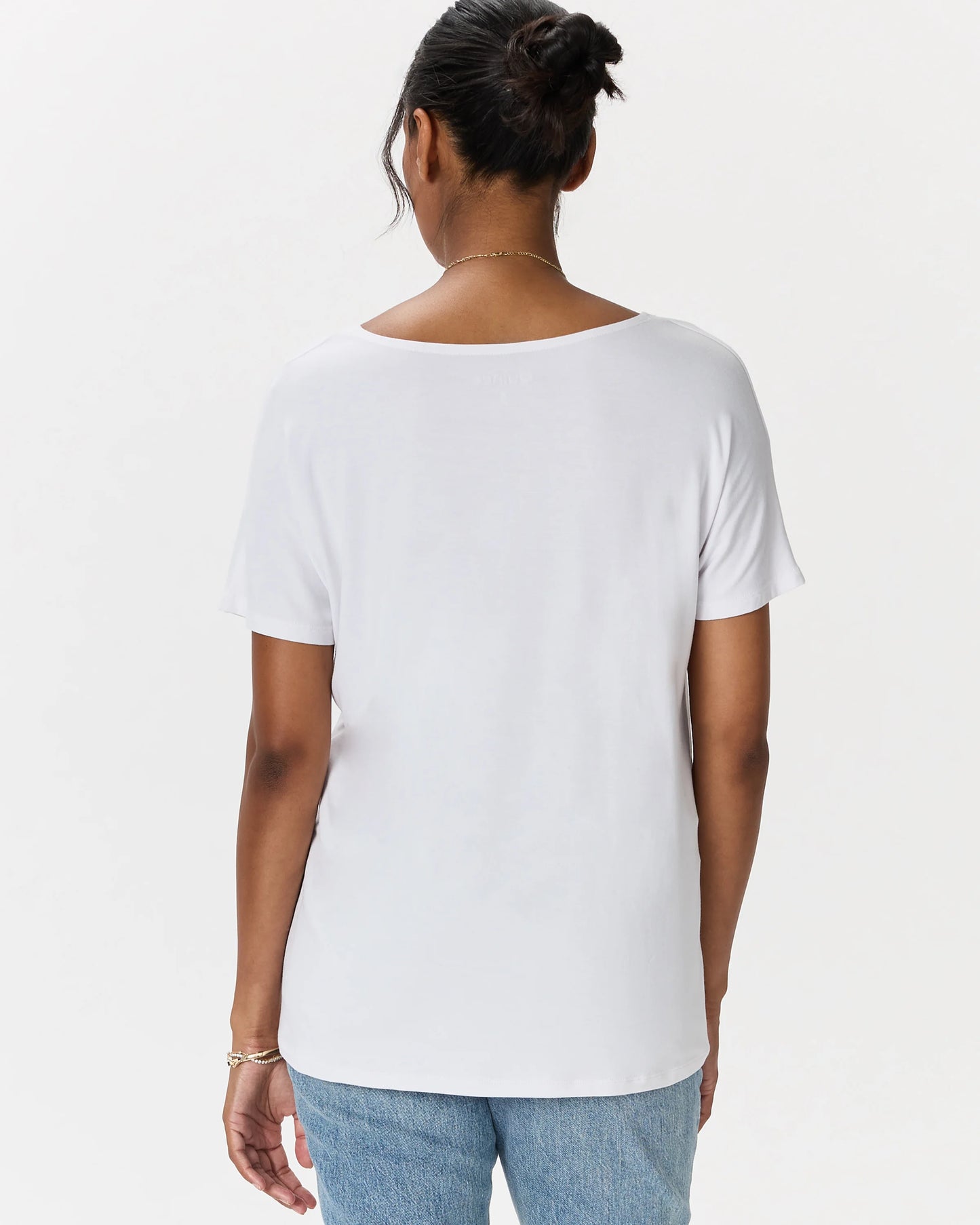 Bamboo Jersey Maternity Dolman Sleeve Tee (2-pack) - XS / White/Grey