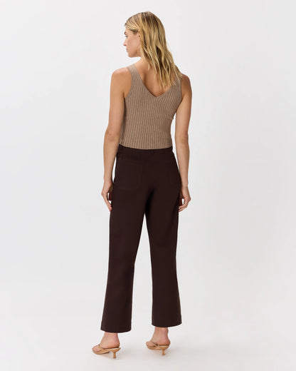Ultra-Stretch Ponte Cropped Wide Leg Pants - 0 / Espresso
