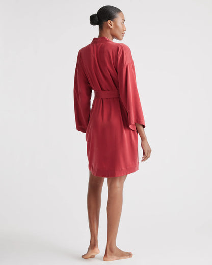 100% Washable Silk Robe - XS / Indigo