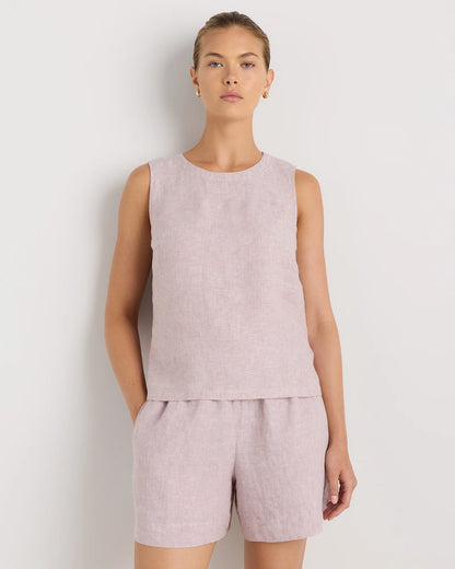 100% European Linen Tank - XS / Black