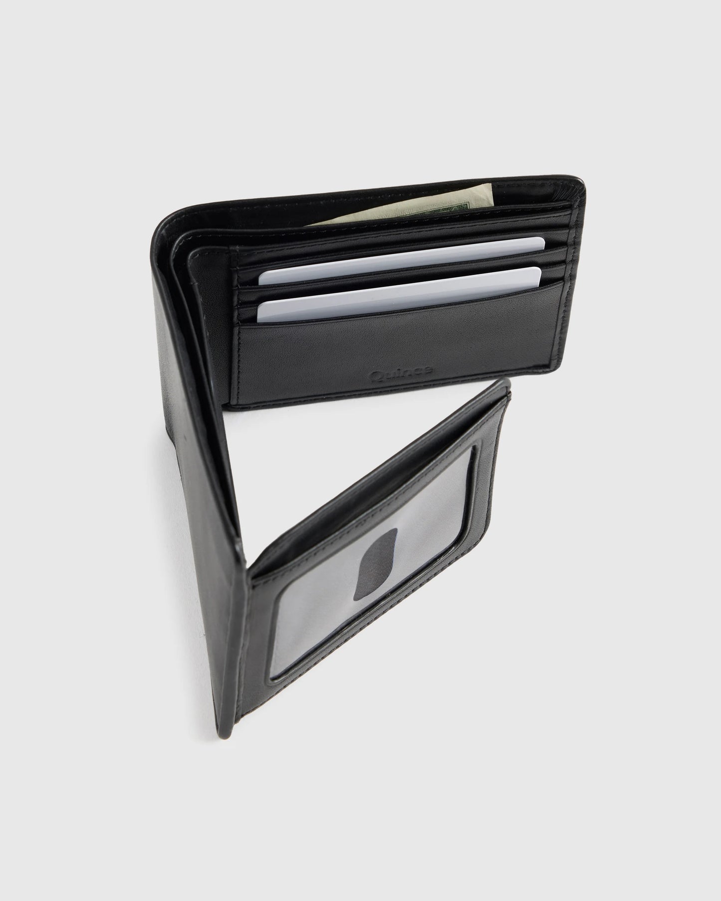 Italian Leather Bifold Wallet - One Size / Black