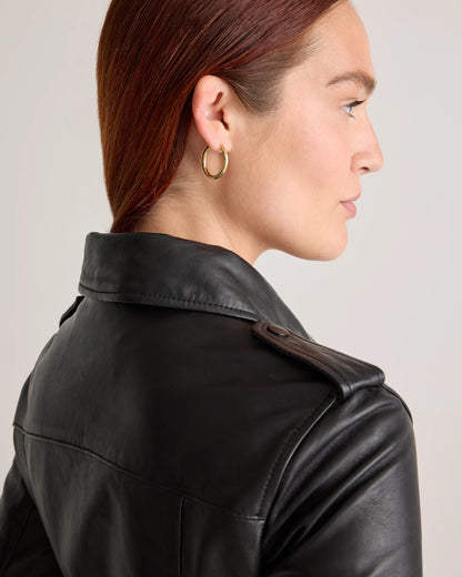 100% Leather Motorcycle Jacket - XS / Cognac