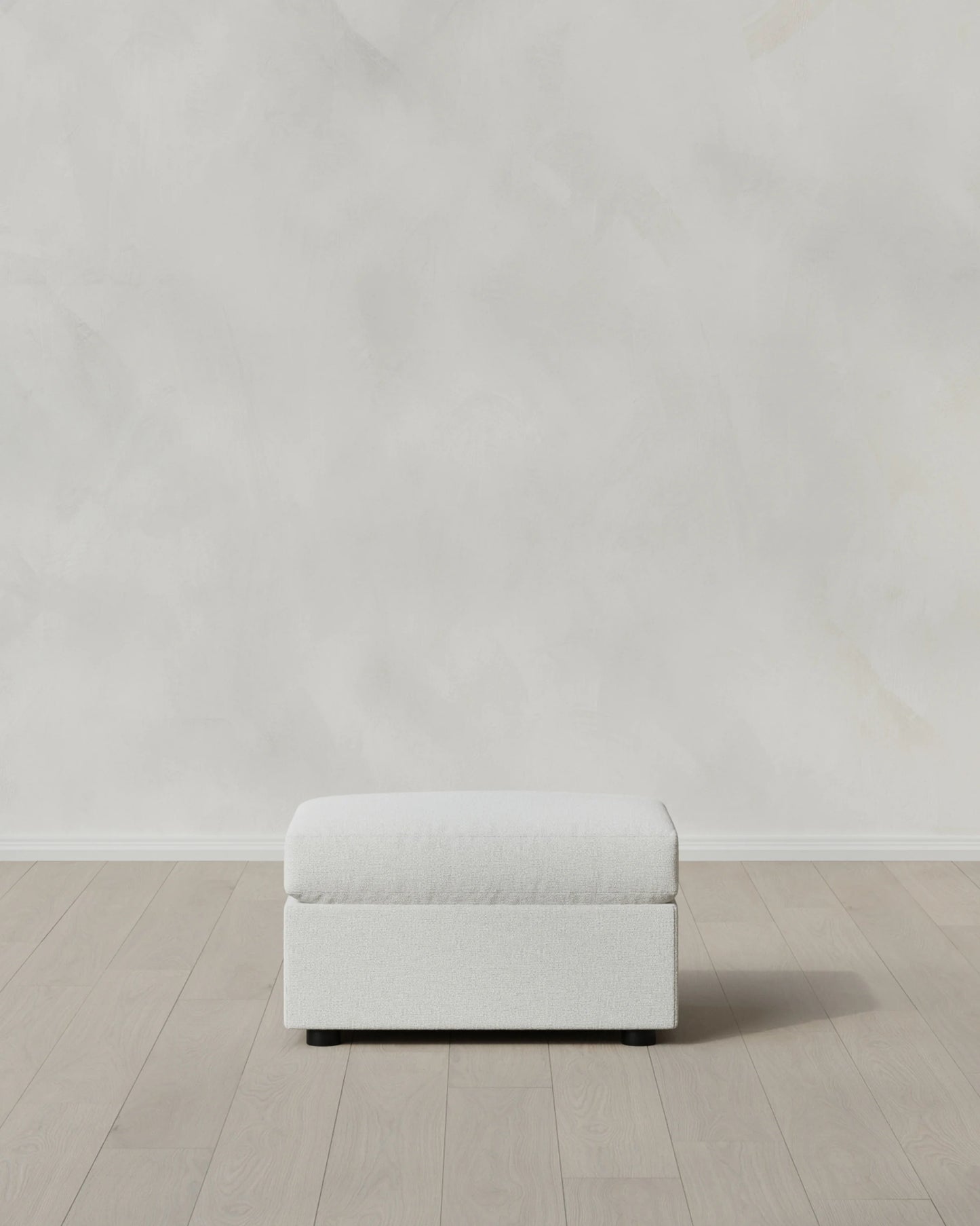 Brennan Ottoman in Performance Basketweave - One Size / Flax