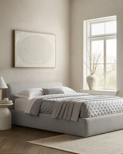 Plush Low Profile Platform Bed - Queen / Ivory