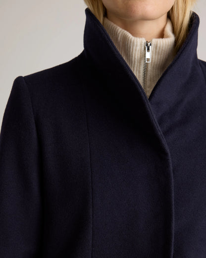 Italian Wool Cocoon Coat - XS / Black