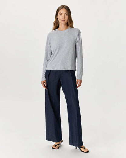 Cotton Modal Relaxed Long Sleeve Tee - XS / Black